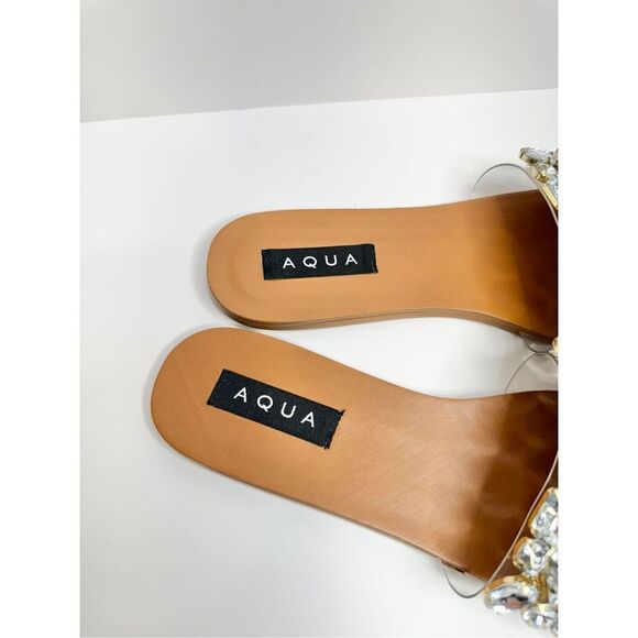 AQUA Sandals Womens Size 6 Embellished Open Toe Summer Slides NEW - Picture 7 of 12